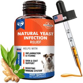 Natural Dog Yeast Infection Anti Itch Treatment Itchy Ears Skin & Allergy Symptoms Relief Reduces Inflammation & Relieves Irritation Herbal Medicine S