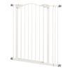Extra Tall Dog Gate with Door, Pressure Fit, Auto Close, Double Locking for Doorways Hallways Stairs, 29"-34", White