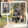 3 in 1 Dog Stroller with Detachable Cabin, 4 Wheel Folding Lightweight Pet Stroller for Small Dogs, Gray