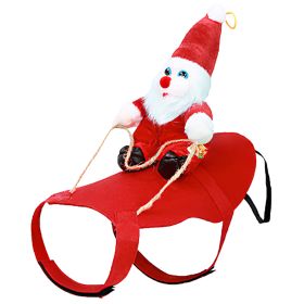S-M-L-XL Options -- 1Pc Pet Christmas Costumes Red Winter Coat For Dog Riding Santa Claus With Bell Clothes New Year Outfit Cosplay Costumes Part (Option: M)
